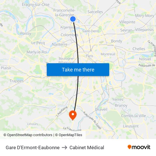 Gare D'Ermont-Eaubonne to Cabinet Médical map