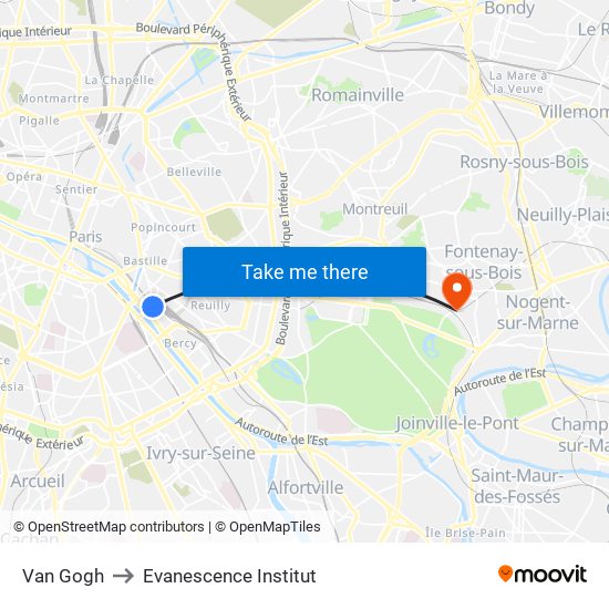 Van Gogh to Evanescence Institut map