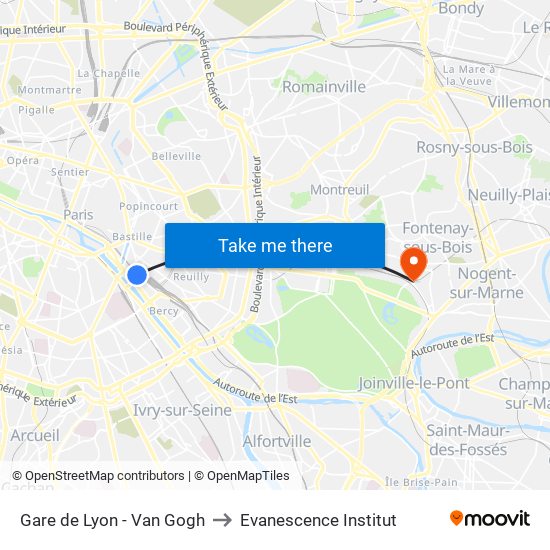 Gare de Lyon - Van Gogh to Evanescence Institut map