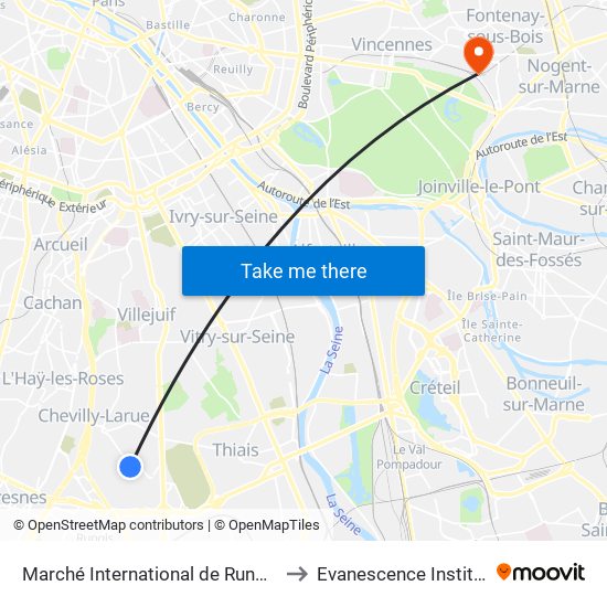 Marché International de Rungis to Evanescence Institut map