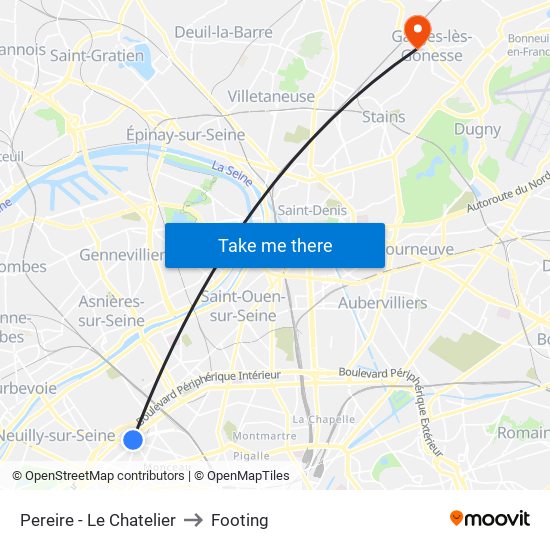 Pereire - Le Chatelier to Footing map