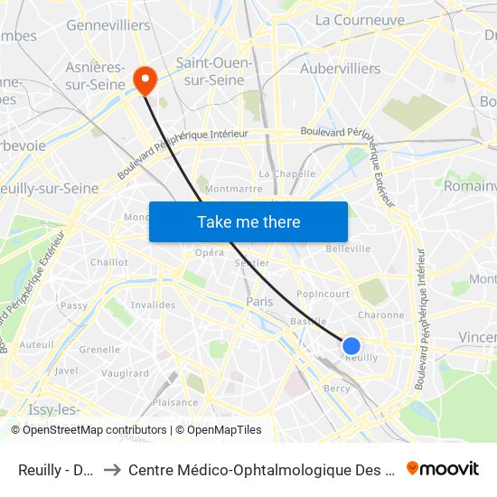 Reuilly - Diderot to Centre Médico-Ophtalmologique Des Berges de Seine map