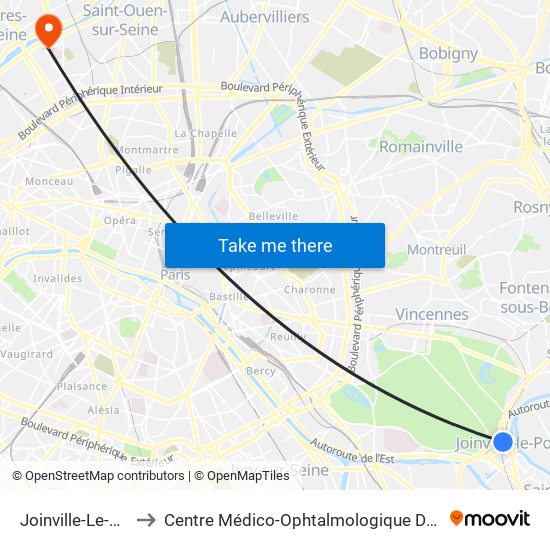 Joinville-Le-Pont RER to Centre Médico-Ophtalmologique Des Berges de Seine map