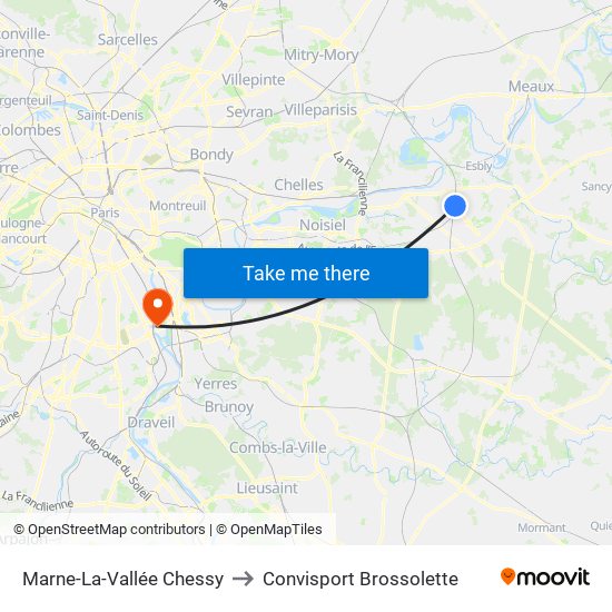 Marne-La-Vallée Chessy to Convisport Brossolette map