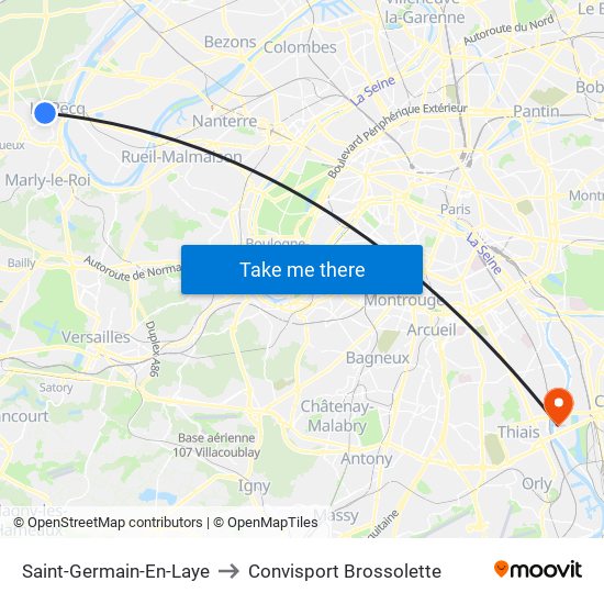 Saint-Germain-En-Laye to Convisport Brossolette map