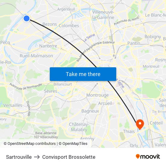 Sartrouville to Convisport Brossolette map