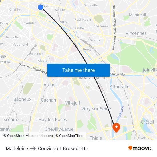 Madeleine to Convisport Brossolette map