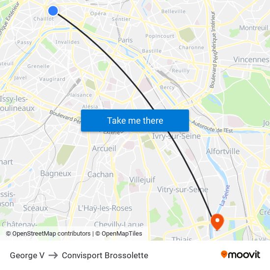 George V to Convisport Brossolette map