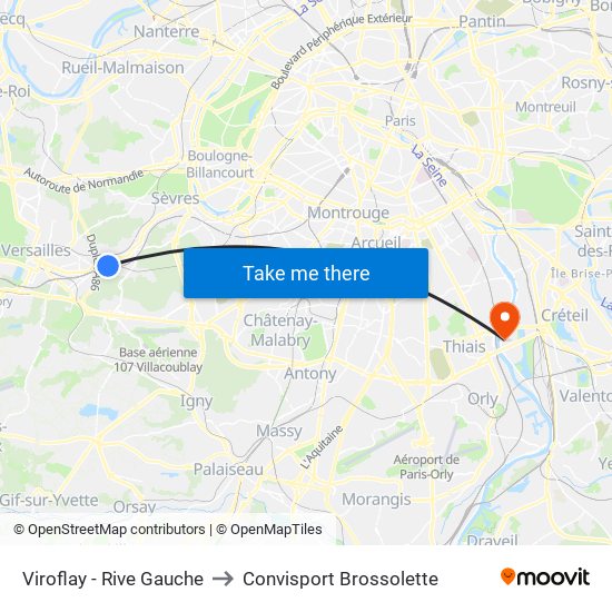 Viroflay - Rive Gauche to Convisport Brossolette map