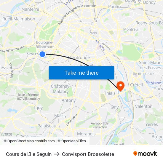 Cours de L'Ile Seguin to Convisport Brossolette map