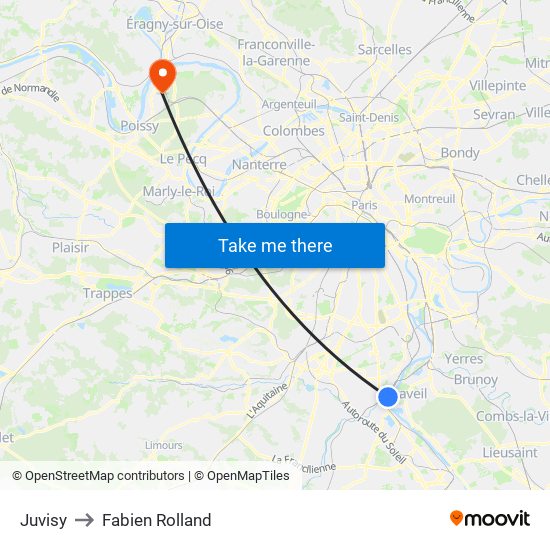 Juvisy to Fabien Rolland map