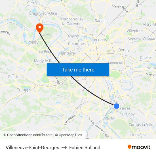 Villeneuve-Saint-Georges to Fabien Rolland map