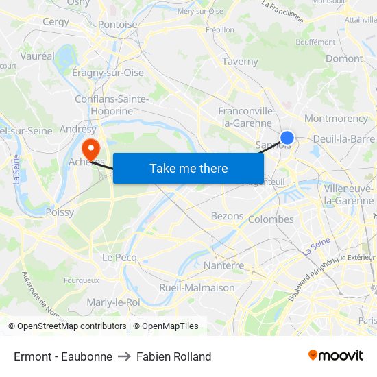 Ermont - Eaubonne to Fabien Rolland map