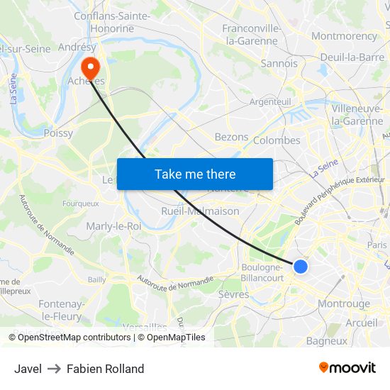 Javel to Fabien Rolland map