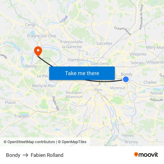 Bondy to Fabien Rolland map