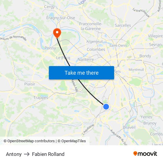 Antony to Fabien Rolland map