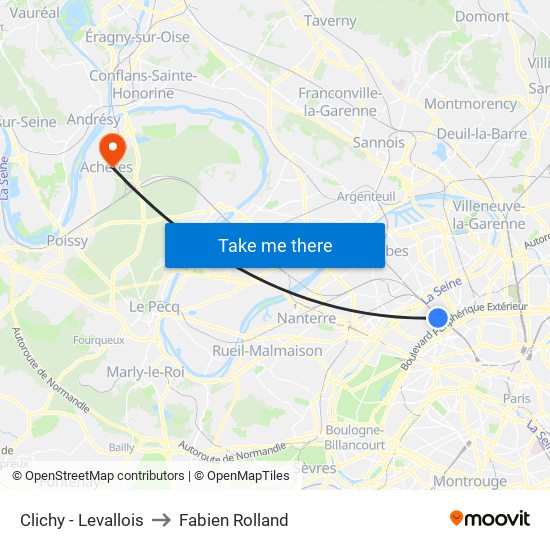 Clichy - Levallois to Fabien Rolland map