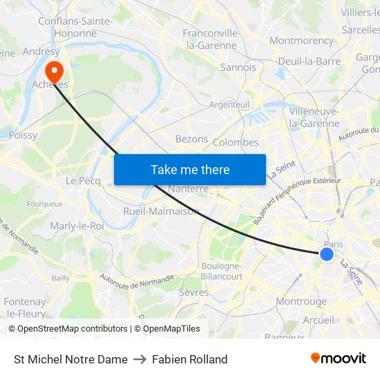 St Michel Notre Dame to Fabien Rolland map