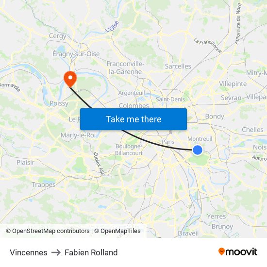 Vincennes to Fabien Rolland map