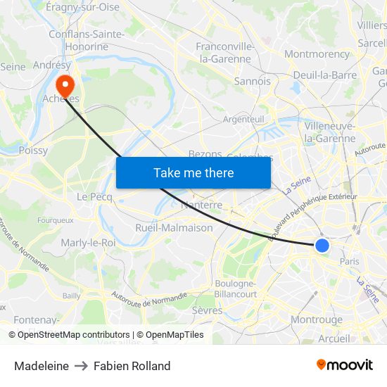 Madeleine to Fabien Rolland map