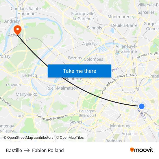 Bastille to Fabien Rolland map