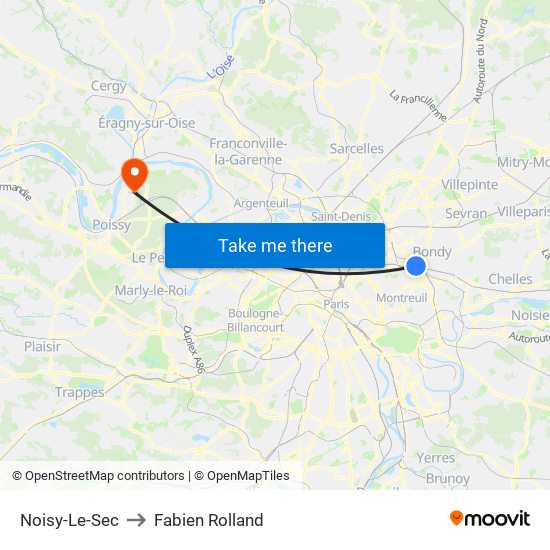 Noisy-Le-Sec to Fabien Rolland map