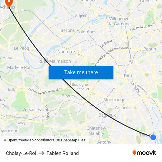 Choisy-Le-Roi to Fabien Rolland map