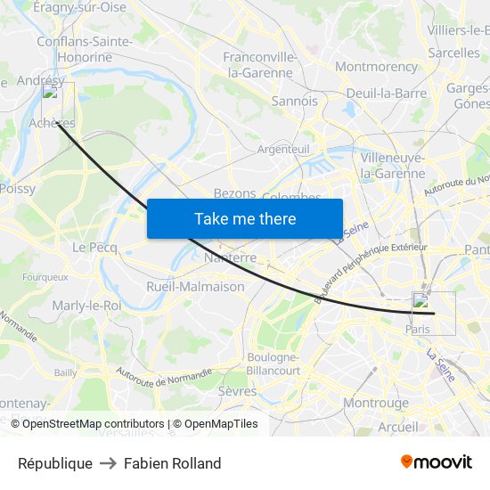 République to Fabien Rolland map