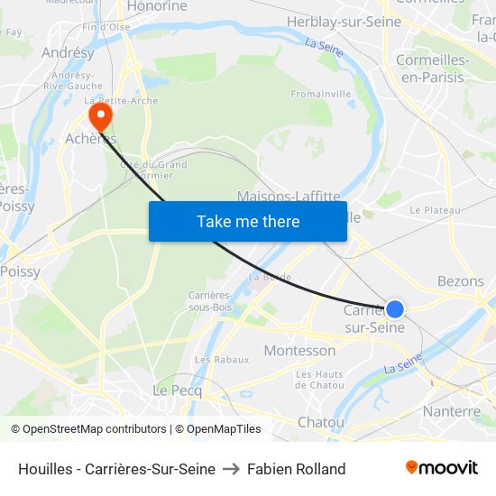 Houilles - Carrières-Sur-Seine to Fabien Rolland map