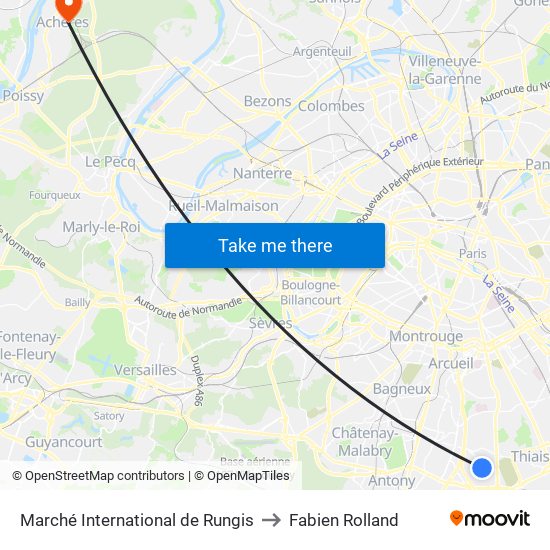 Marché International de Rungis to Fabien Rolland map