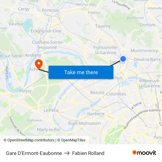 Gare D'Ermont-Eaubonne to Fabien Rolland map