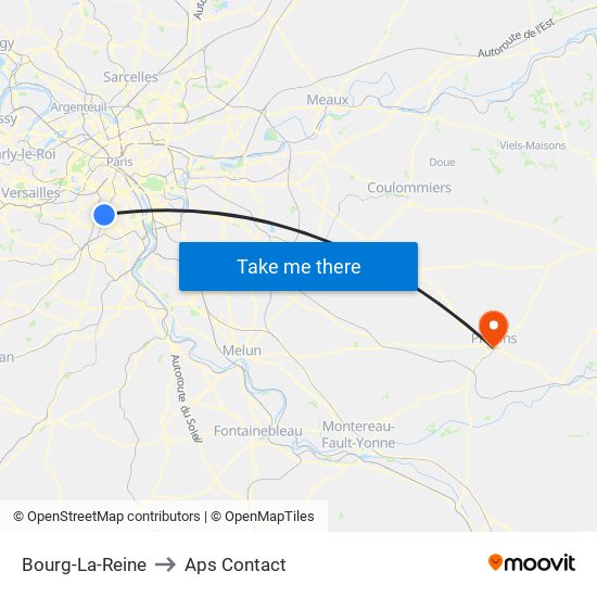 Bourg-La-Reine to Aps Contact map