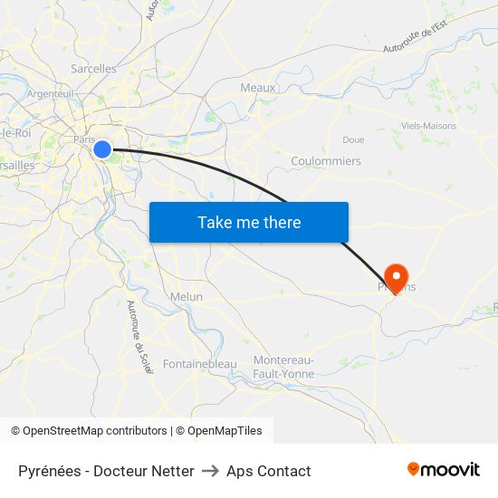 Pyrénées - Docteur Netter to Aps Contact map