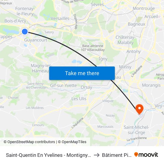 Saint-Quentin En Yvelines - Montigny-Le-Bretonneux to Bâtiment Picardie map