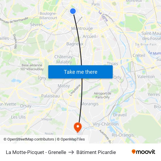 La Motte-Picquet - Grenelle to Bâtiment Picardie map