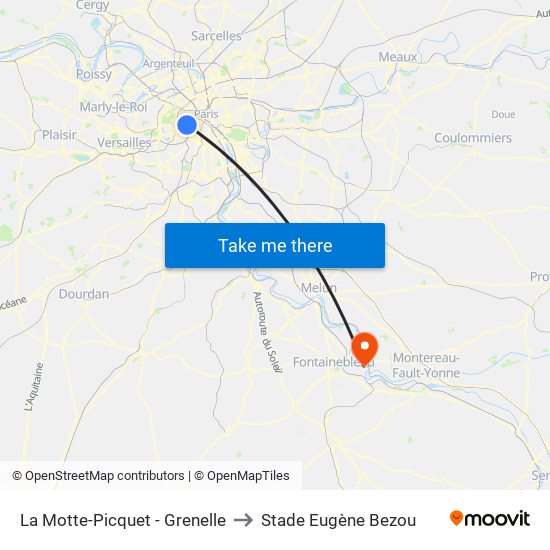 La Motte-Picquet - Grenelle to Stade Eugène Bezou map
