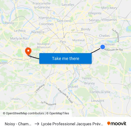 Noisy - Champs to Lycée Professionel Jacques Prévert map