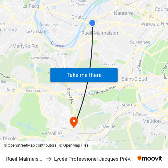 Rueil-Malmaison to Lycée Professionel Jacques Prévert map