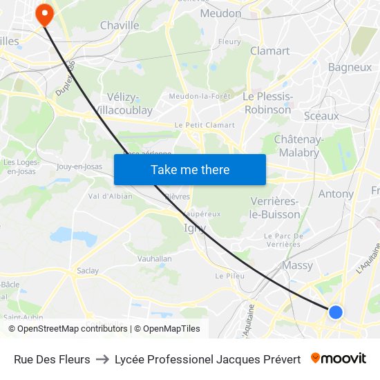Rue Des Fleurs to Lycée Professionel Jacques Prévert map