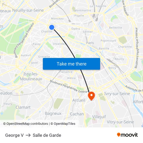 George V to Salle de Garde map