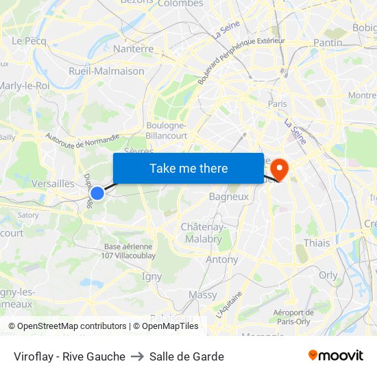 Viroflay - Rive Gauche to Salle de Garde map