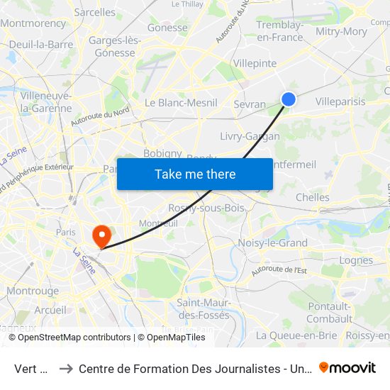 Vert Galant to Centre de Formation Des Journalistes - Université Panthéon-Assas map