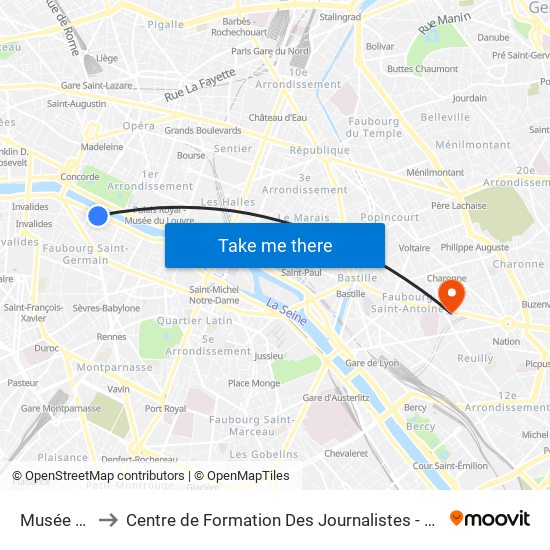 Musée D'Orsay to Centre de Formation Des Journalistes - Université Panthéon-Assas map