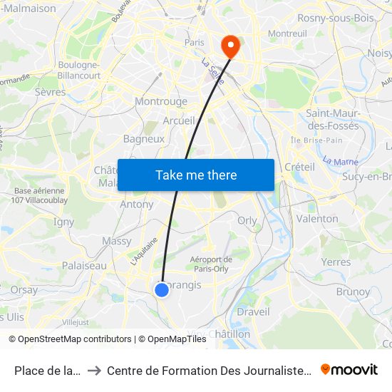 Place de la Libération to Centre de Formation Des Journalistes - Université Panthéon-Assas map
