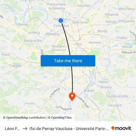 Léon Feix to Ifsi de Perray-Vaucluse - Université Paris-Saclay map