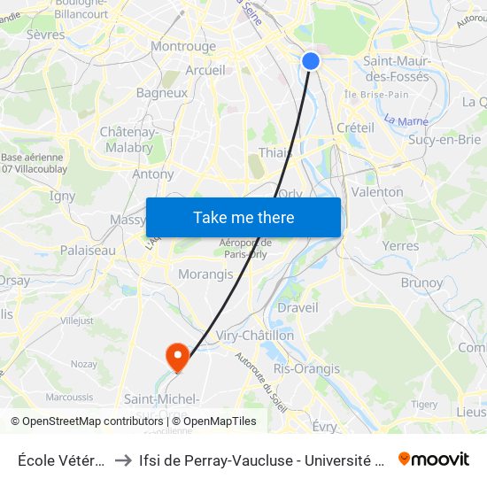 École Vétérinaire to Ifsi de Perray-Vaucluse - Université Paris-Saclay map