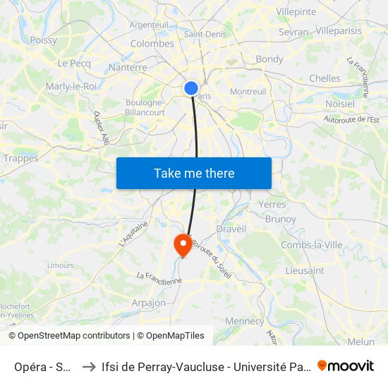Opéra - Scribe to Ifsi de Perray-Vaucluse - Université Paris-Saclay map