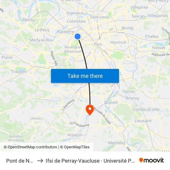 Pont de Neuilly to Ifsi de Perray-Vaucluse - Université Paris-Saclay map