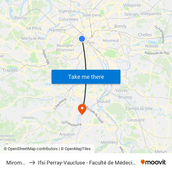 Miromesnil to Ifsi Perray-Vaucluse - Faculté de Médecine Paris-Saclay map