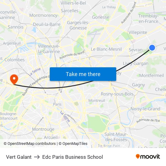 Vert Galant to Edc Paris Business School map